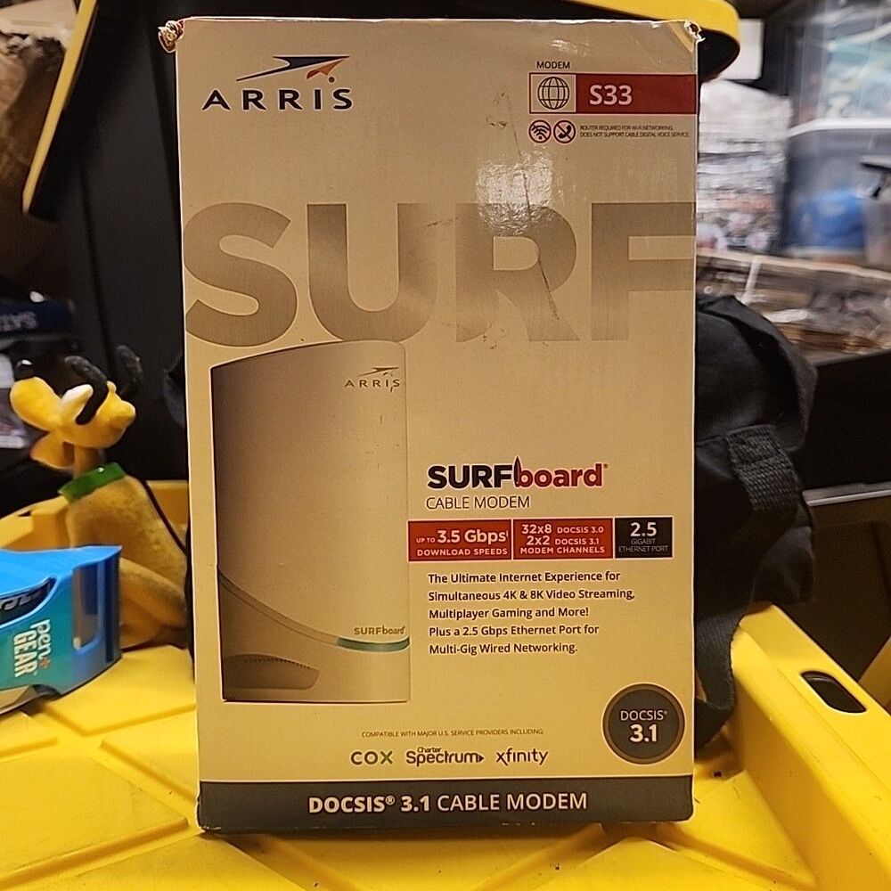 ARRIS Surfboard S33 V3 Cable Modem DOCSIS 3.1 2.5 Gbps Ethernet Port NEW READ
